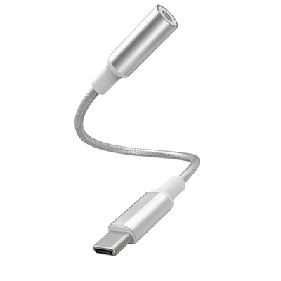 Force Power Adaptateur USB-C Mâle vers Prise Jack 3.5mm Femelle Renforcé Tressé - Photo 1/4