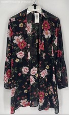 Torrid NWT Women's Black Floral Kimono Sz 1X/2X