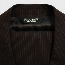 Jos A Bank 2 Piece Suit 41R Dark Charcoal Gray Pinstripe Slim Fit 2 Button