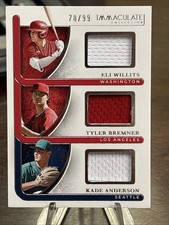 2026 Immaculate Basebal Eli Willetts/Tyler Bremner/Kade Anderson Patch /99
