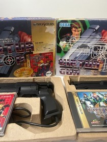 Sega Saturn Virtua Cop Gun Controller Set with Game Software Boxed Lot of 2 JP