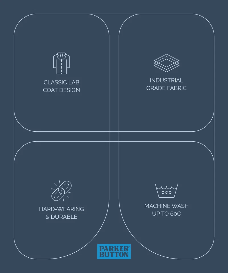 White Doctor Lab Coat Workwear Size Medical Student Scientist Jacket - Image 3 of 4