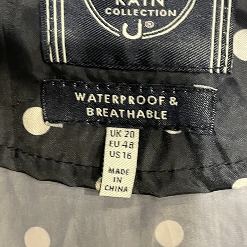 Joules Right as Rain Rain Jacket Womens 2XL Polka Dot Navy Waterproof Hooded - Picture 11 of 17