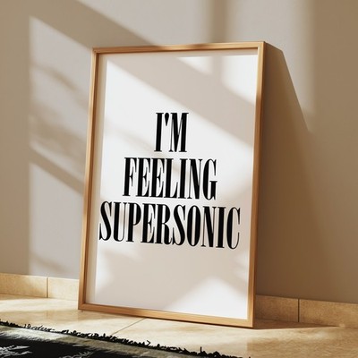Supersonic White Oasis A4 A3 Music Lyric Song Retro Poster Print Gift