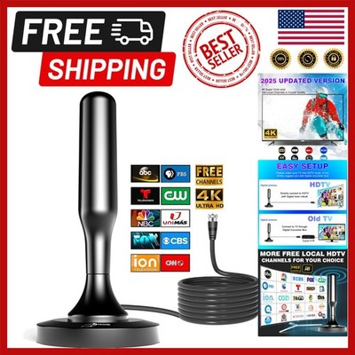 Indoor Digital TV Antenna with Strong Magnetic Base - 150 Miles Range, Smart IC