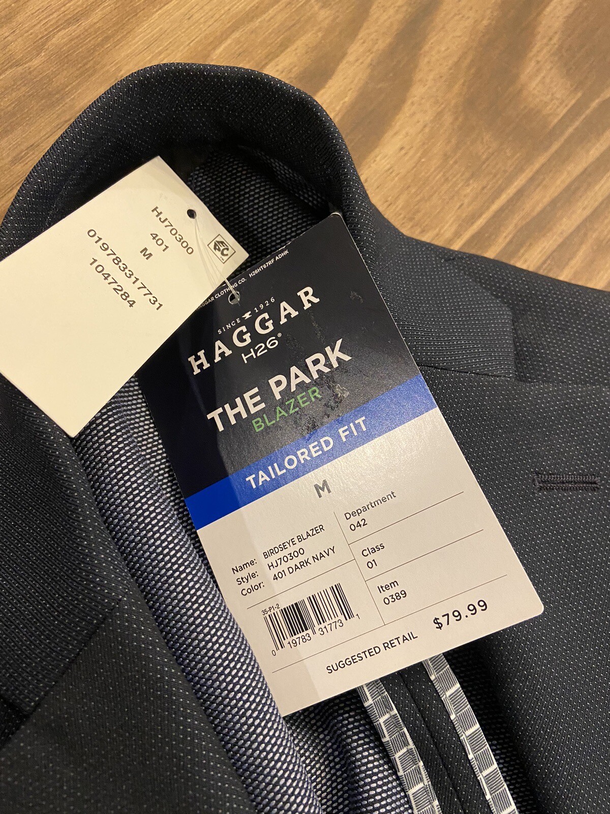 Haggar H26 Men's Slim Fit Premium Stretch Suit Jacket Deep Navy Size