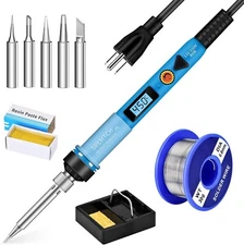 80W Digital Soldering Iron Kit with LCD, Adjustable Temp, DIY Circuit Board Tool