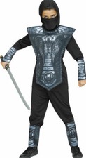 Child Boy Silver Cobra Ninja Costume