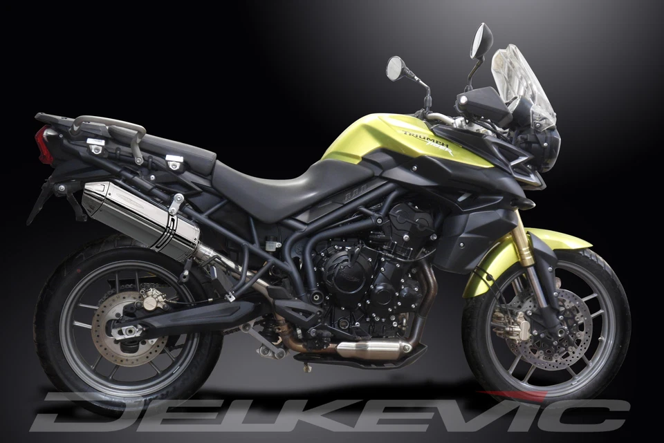 Triumph Tiger 800 ABS 2011-18 Slip On 13" Tri-Oval Kit Silenciador de Escape Inoxidable Foto 4 de 4
