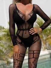 Sexy Lingerie Chemises Wedding Night Bodysuits Sleepwear for Women, Seductive