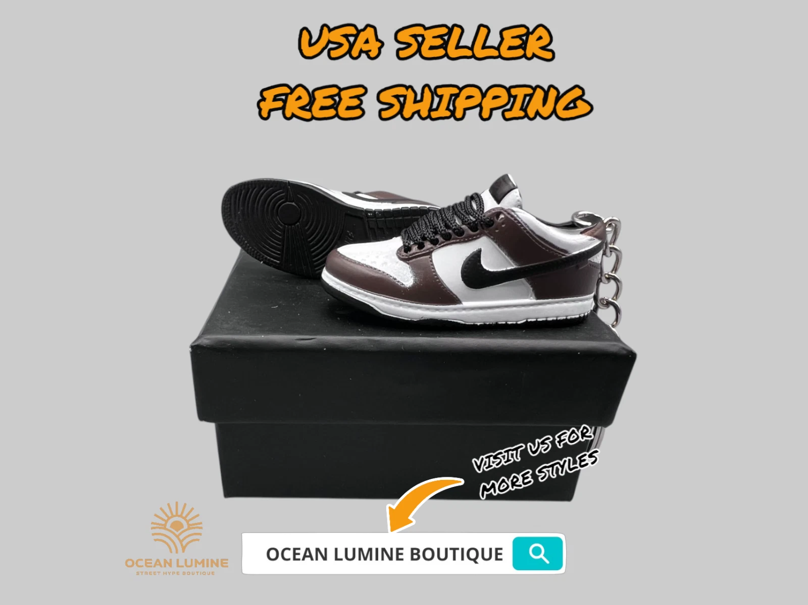 SB Dunk Low Mini Porte clés Baskets 3D, Baskets Basketball Boîte de Collection Options
