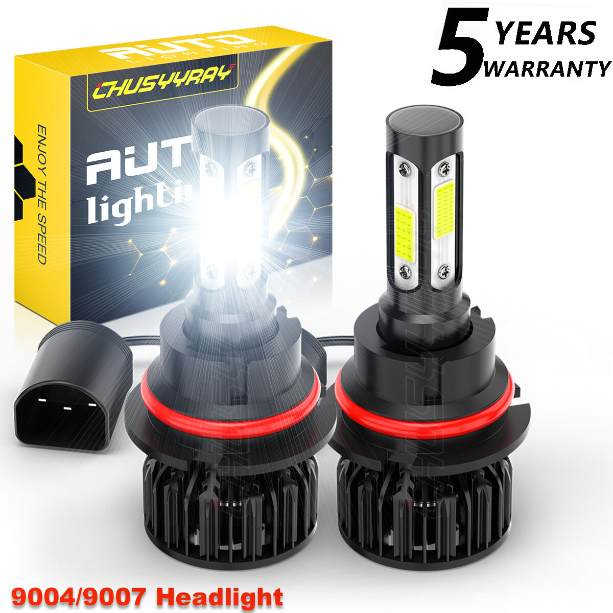9007 LED Headlight Bulbs High/Low Beam For Ford F-150 F-250 - 6000K White, 2 Pack