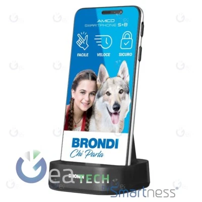 BRONDI AMICO SMARTPHONE S+B CELLULARE DISPLAY 5.7" DUAL SIM TASTO SOS | NERO