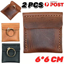 2PCS Genuine leather Ring Bag Box Case Earrings Jewelry Storage Packaging Pouch