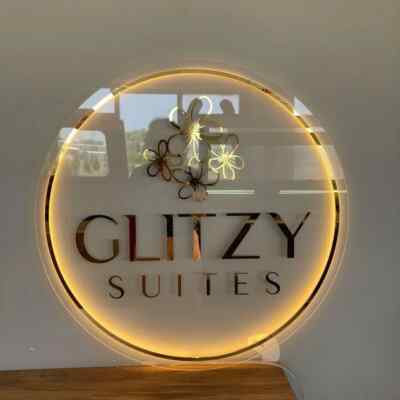 Custom Backlit Acrylic Logo Sign 3D LED Business Blade Sign Storefront Wall Deco