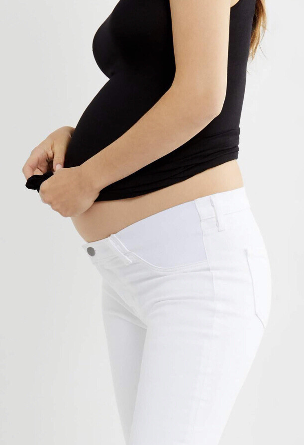 J Brand Maternity Jeans Mama J Rail Women Sz 29 White Denim Side