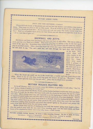 Vintage Sunday School Bible Stories Feb 20, 1898 # 8 "Picture Lesson Paper" - Picture 2 of 4