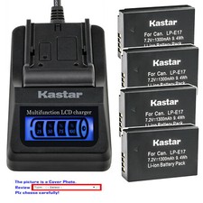 Kastar Battery LCD Quick Charger for Canon LP-E17 LC-E17 Canon Rebel T7i Camera