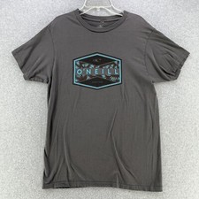 O'Neill Mens T-Shirt Medium M Standard Fit Graphic Logo Short Sleeve Gray Cotton