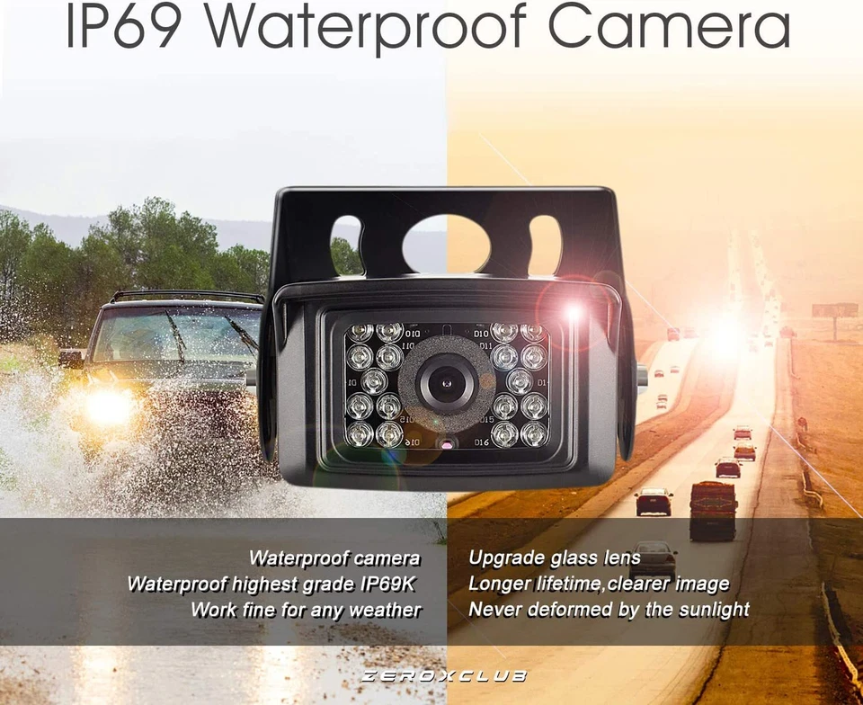 Wireless Backup Camera System Rear View Camera 7" HD 1080P Monitor Waterproof - Image 4 of 4