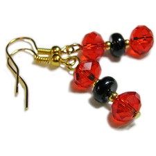Delicate Orange and Black Glass Bead Earrings By SoniaMcD