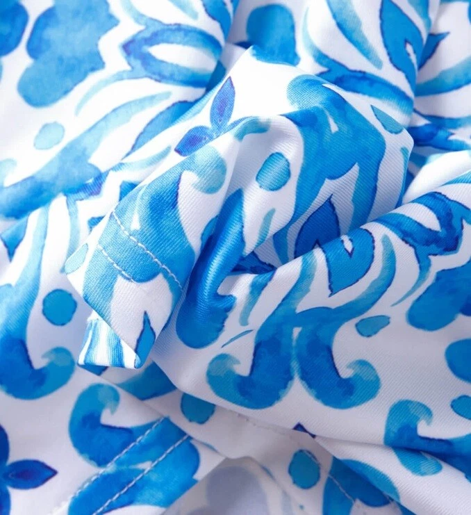 Girls Dress Size 2 Years New Blue Floral Mosaic Print  Girls Maxidress