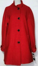 Jones New York Stand-Collar Red Coat wool blend - Size 14