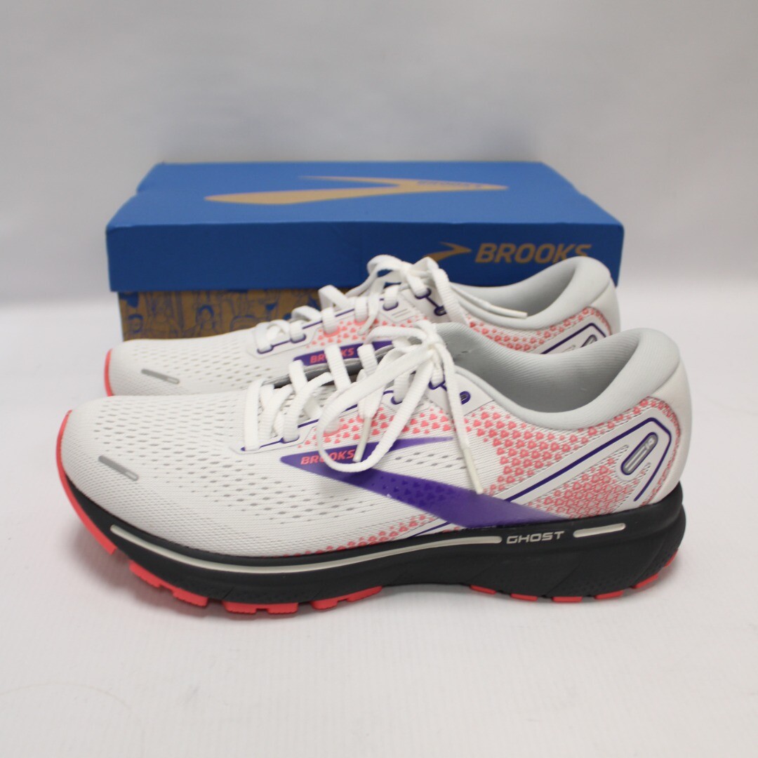 Womens BROOKS White Multi Ghost 14 Cushion Trainers UK 7.5 EU 41 NEW