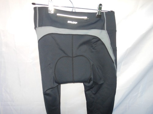 WOMEN'S BALEAF PADDED CYCLING TIGHTS ~ XL ~ BLACK , GRAY PIPING ~ NWT - Picture 5 of 7