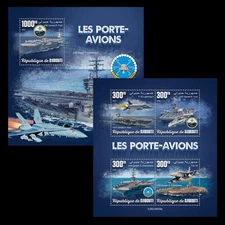 Aircraft Carriers Ships Planes MNH Stamps 2023 Djibouti M/S + S/S