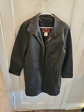 Marc Mattis Women Black 100% Geniune Leather Long Jacket Size Large Tall