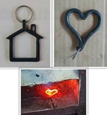 portachiavi  in ferro forgiato e battuto a mano , personalizzato 