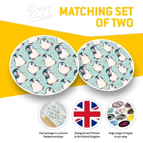 2 x Vinyl Stickers 20cm - Happy Penguin Pattern Ice Winter Snow #45291 - 第 2/8 張圖片
