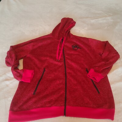 Rocawear Classic Mens 2XB Red Hoodie Full Zip Sweater Hood Jacket Urban Wear