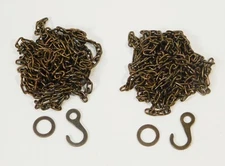 Cuckoo Clock Chain SET OF 2 ANTIQUE FINISH BRASS Regula 34 & 72 NEW 48 Links/ft