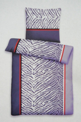Biberna Renforce Baumwolle Bettwäsche Set 4tlg 135x200 cm Tigermuster grau