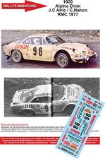 DECALS 1/43 REF 1020 ALPINE RENAULT A110 NAHON RALLYE MONTE CARLO 1977 WRC RALLY