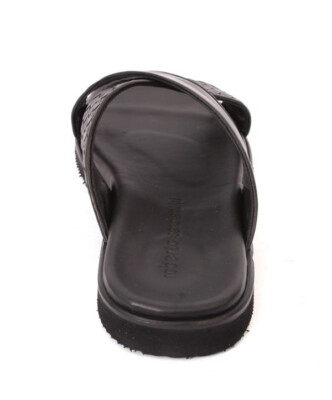Roberto Serpentini 1700 Black Leather Slides Men Comfort  display picture 3
