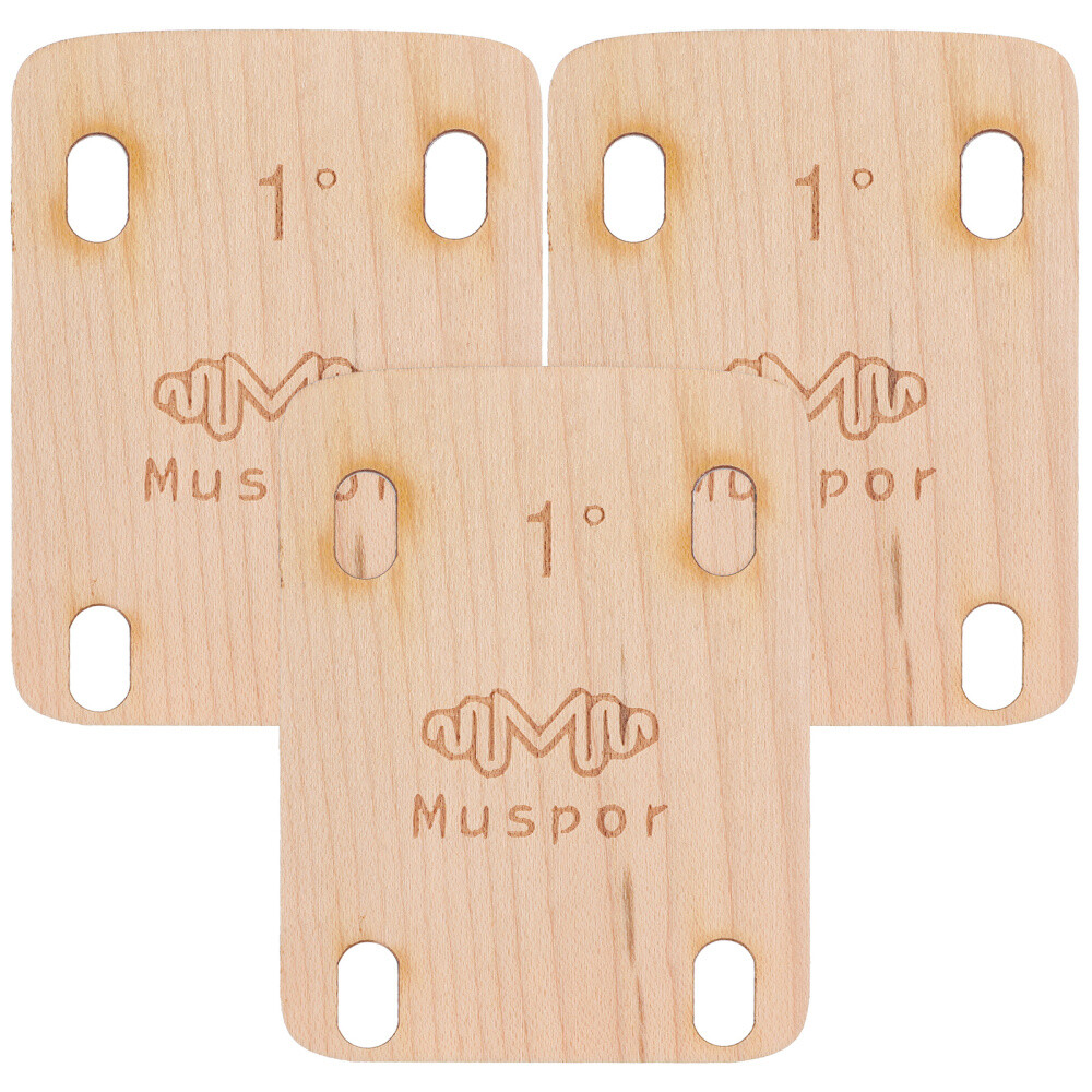 Bass Guitar Neck Shims 3pcs 1° Degree Wooden Plate Bolton Replacement