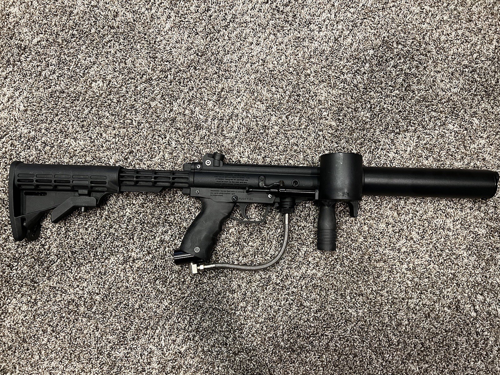 Tippmann A5 Paintball Gun, EGrip, Flatline Barrel, Cyclone, and EXTRAS