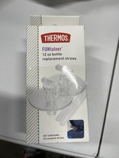 Thermos Replacement Straws for 12 Ounce Funtainer Bottle Clear 2 Boxes-4 Straws