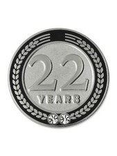 PinMart's 22 Years of Service Award Employee Recognition Gift Lapel Pin - Black