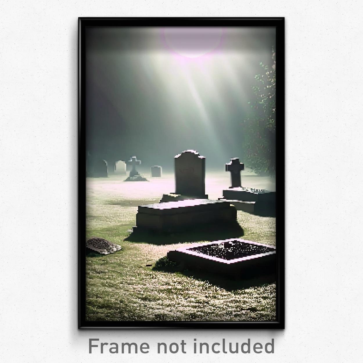 8-Bit Pixel Art Poster - Cold Grave Psychedelic Trippy Video Game Print