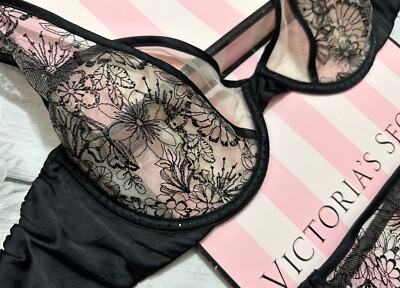 SOUTEN-GORGE PLONGEANT BRODÉ FLORAL 70 $ VCTORAS SECRET LNGERE LUXE NON DOUBLÉE NEUF AVEC - Foto 6