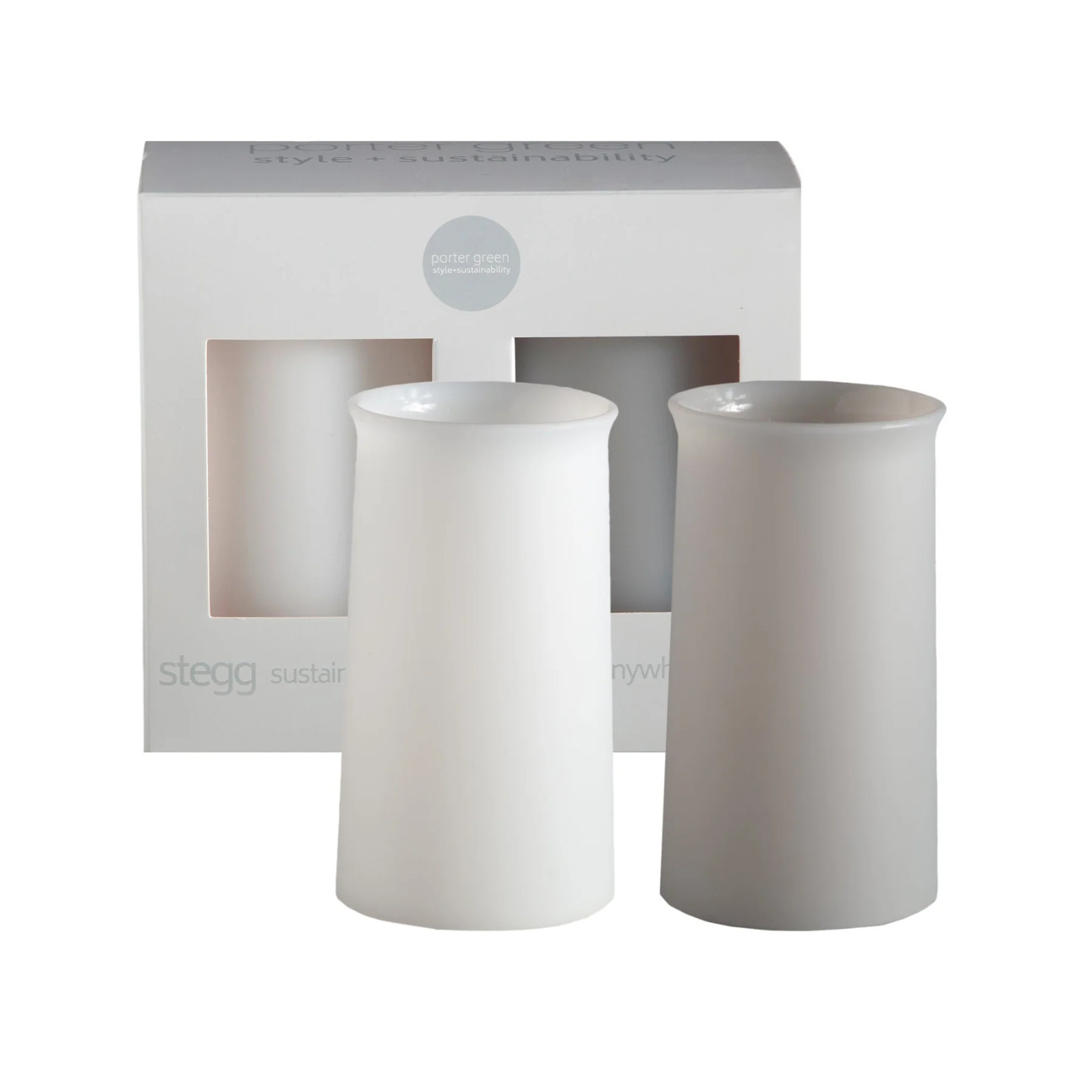 Pack of 2 Silicone Unbreakable Highball Glasses - Blanc + Dove