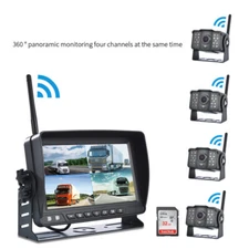 7" Wireless Backup Camera Monitor, IP68, Night Vision, DVR, Split Screen, Truck
