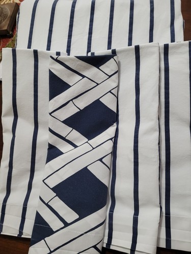 Pottery Barn Blue White Stripe King/Cal King Duvet 4 Euro Shams - Picture 1 of 8