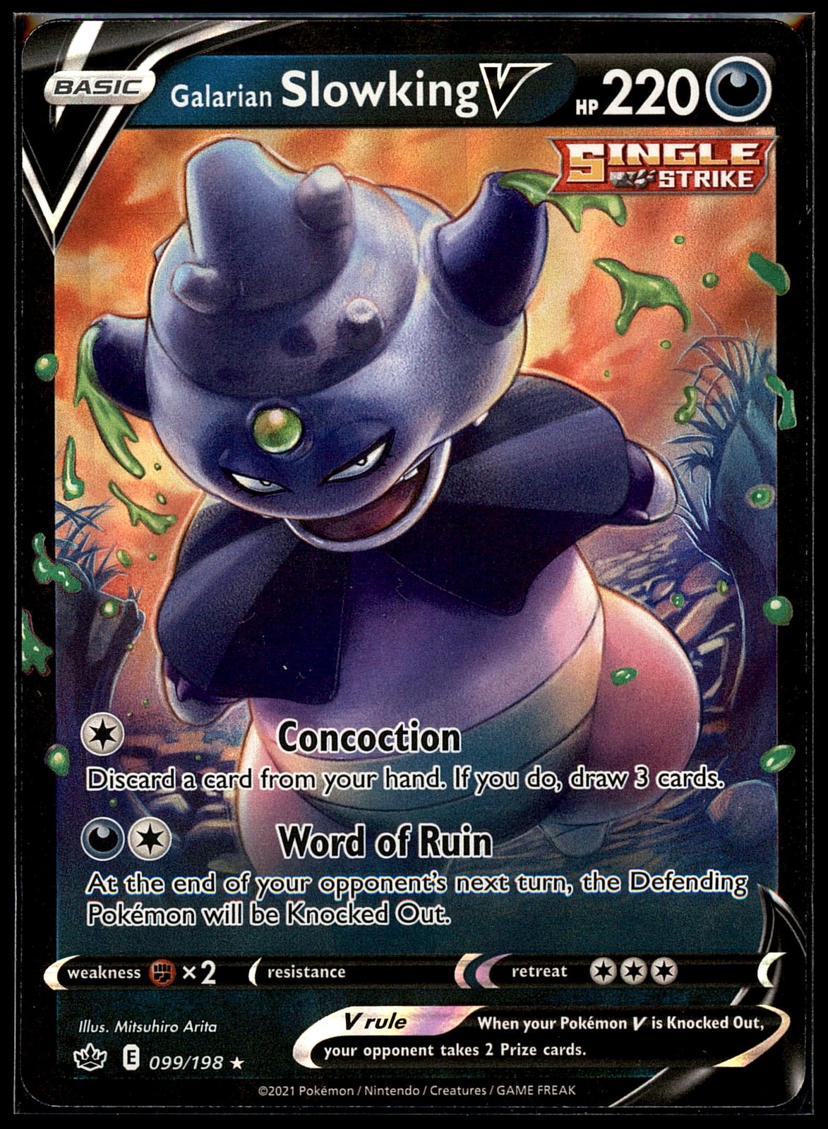 Galarian Slowking V Ultra Rare SWSH06: Chilling Reign 099/198 NM