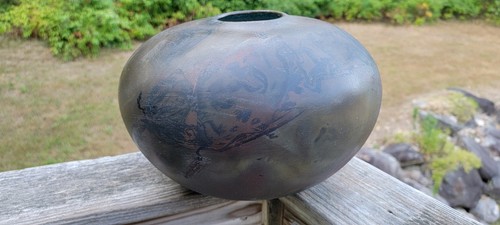 Tony Evans (1942-2009) MCM Raku Pottery Centerpiece Bowl Signed & Number 316 - Picture 3 of 15