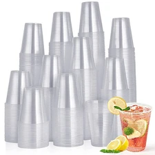 16oz Clear Plastic Cups - 420 Pack for Cold/Hot Drinks, Party Use